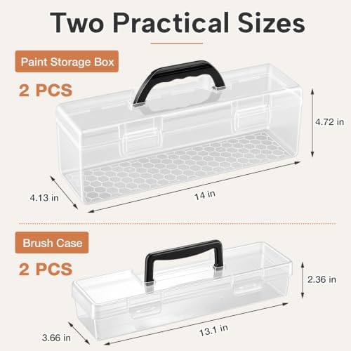 geelin 2 sets clear paint storage box with shown in use