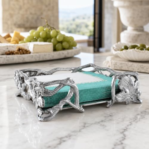 Arthur Court Grape Open Vine Napkin Holder - Durable Aluminum for Kitchen Cou...
