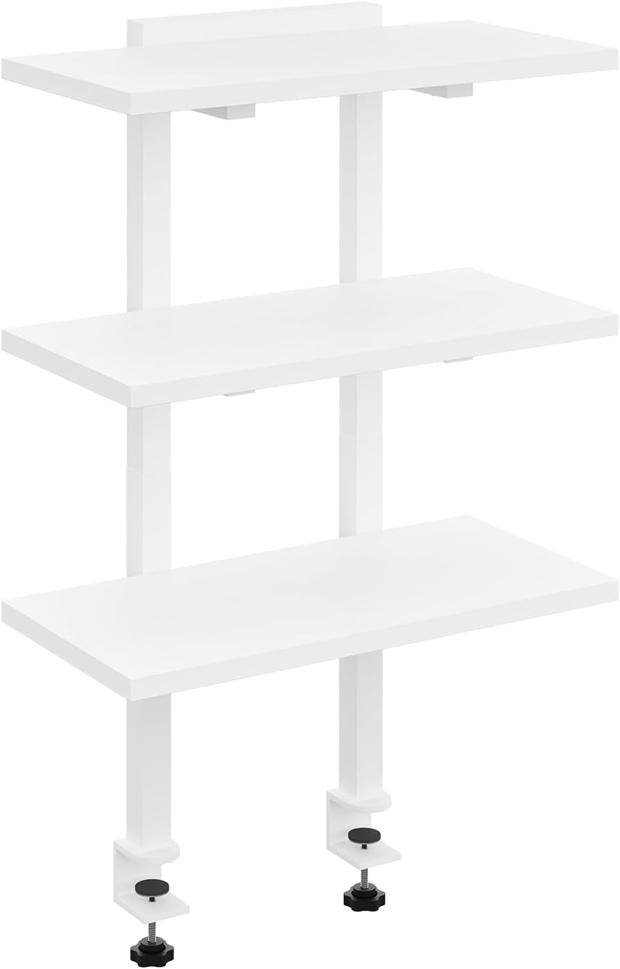 MAHANCRIS Clamp On Desk Organizer, 3-Tier Desktop Bookshelf, Adjustable Desk ...