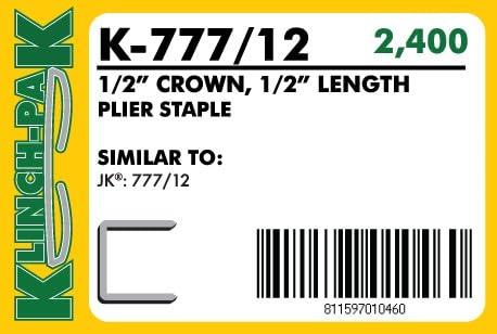 Klinch-Pak K-777/12, 1/2" Leg x 1/2" Wide Crown Heavy-Duty Galvanized Plier - Image 2