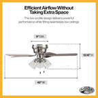 portage bay renton 42" ceiling fan with led, front angle view