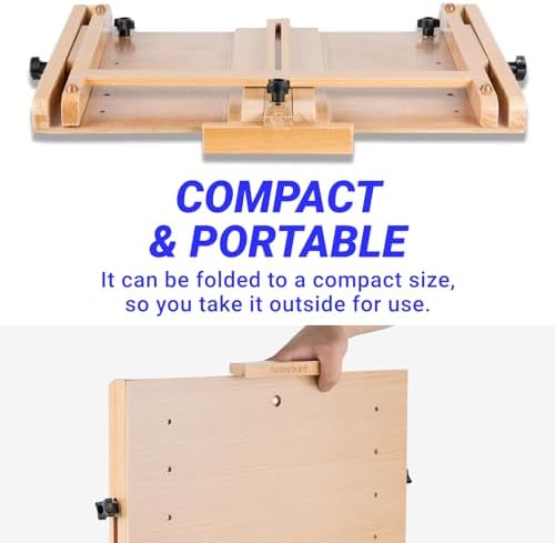 falling in art adjustable beechwood tabletop easel, holds, package contents
