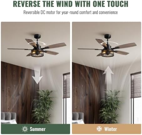 52 inch ceiling fan with light and remote showing dimensions