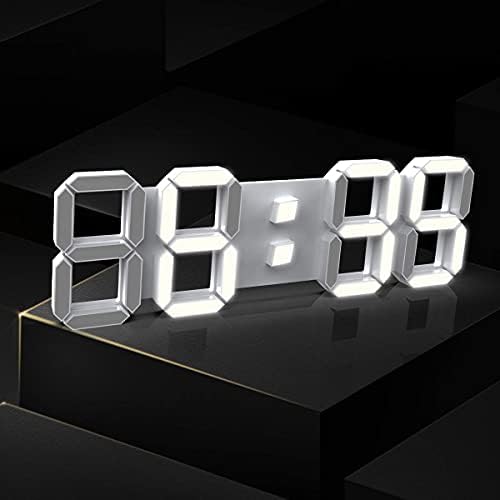 epsky 3d white digital wall clock led large on a desk or shelf