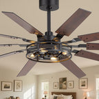 60 inch farmhouse ceiling fans with rustic lights, main product view