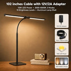 24-inch double head led desk lamp with base on a desk or shelf
