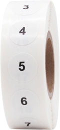 Consecutive Number Stickers 1-1,000 0.50 Inch 1,000 Total Labels