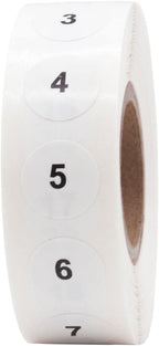 Consecutive Number Stickers 1-1,000 0.50 Inch 1,000 Total Labels