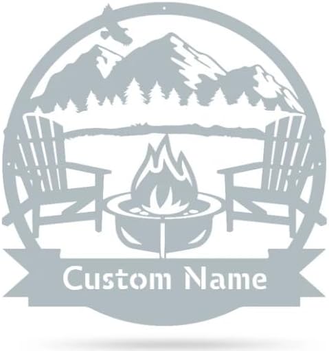 RealSteel Personalized Mountain Campfire Monogram Metal Sign – Custom Family by RealSteel