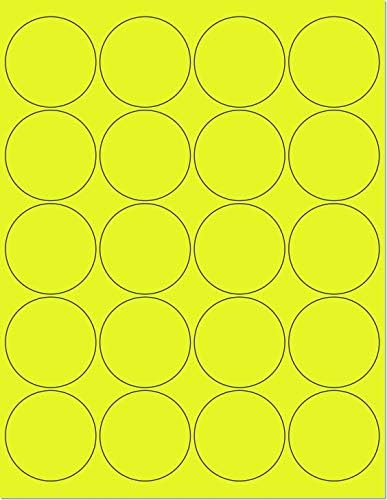 Pack of 25 Sheets, 8-1/2 x 11" Fluorescent Labels by NextDayLabels