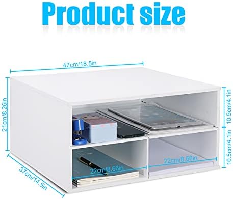EMERIT Printer Stand for Desk - 2 Tier Desktop Printer Stand with Paper Stora...