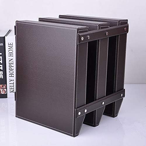 Very Sturdy 3 Tier Leather Desk File Rack for Office Supplies/Stationery/Fold...