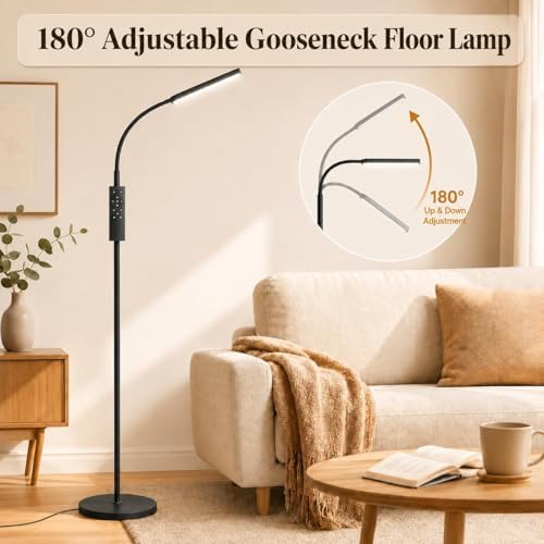 wio-mio floor lamp, 15w/1000lm bright led floor lamp showing dimensions