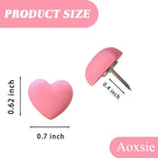Aoxsie 28pcs Decorative Cute Push Pins Heart Dark Red Thumbtacks Thumb Tacks - Image 2