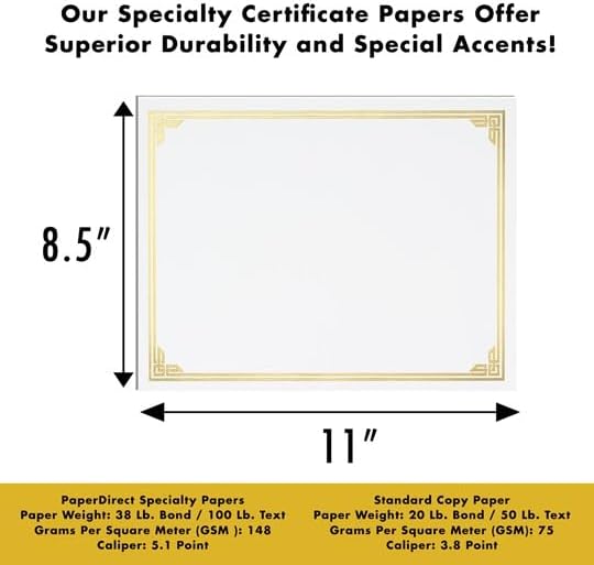 PaperDirect Blue on White Classic Specialty Certificates, 8½ x11, Foil Accents - Image 4