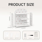 cute desk organizer, back to school accessories white, side view