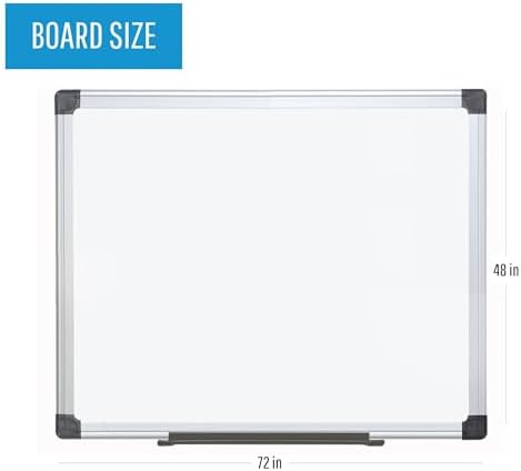 MasterVision Maya Series Double Sided Melamine Dry Erase White Board with Sna...