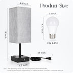 bedside table lamps set of 2 - touch, close-up detail