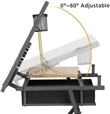yaheetech adjustable drafting table art desk, storage drawers, package contents