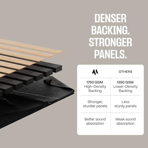 wood panels for wall - acoustic wood slat, side view