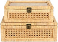 extra large rattan decorative box with lid, glass, main product view