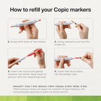 copic sketch alcohol markers, 12pc set, cool gray on a desk or shelf