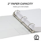 Samsill 2 Inch 3 Ring Binders, Made in USA, Economy Round Ring, 425 Sheet - Image 3