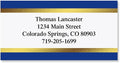 Blue and Gold Foil Border Return Address Labels by ColorfulImages