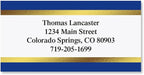 Blue and Gold Foil Border Return Address Labels by ColorfulImages