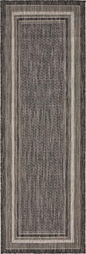 unique loom outdoor border collection area rug, close-up detail