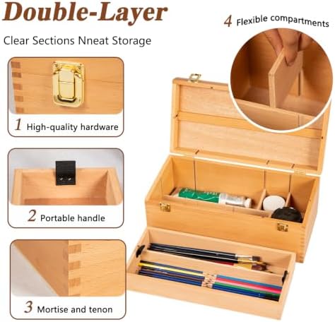 djar large art supply organizer tool box, solid, close-up detail