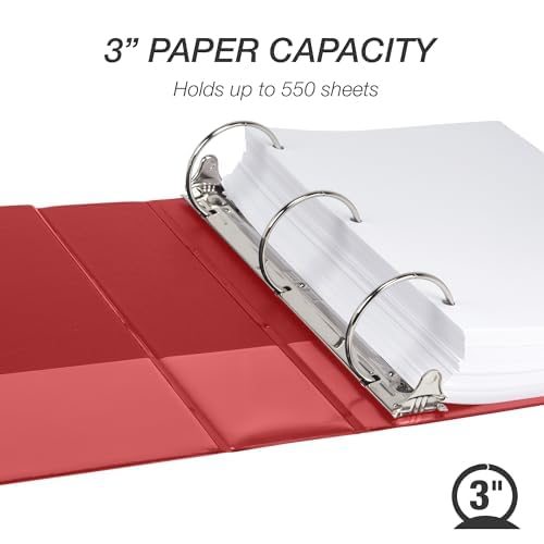 Samsill 3 Inch 3 Ring Binders, Made in USA, Economy Round Ring, 550 Sheet - Image 4