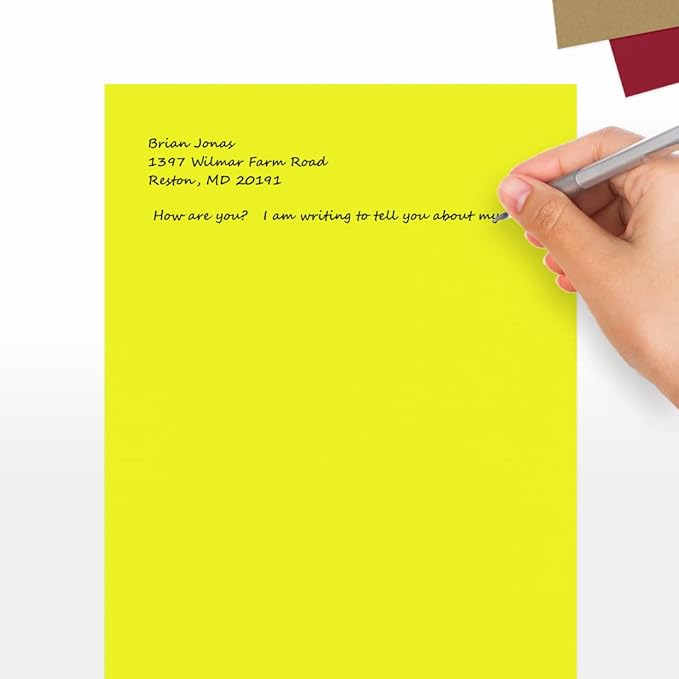 LUXPaper 8.5" x 11" Paper | Letter Size | Citrus Yellow | 80lb. Text | 50 Qty - Image 5