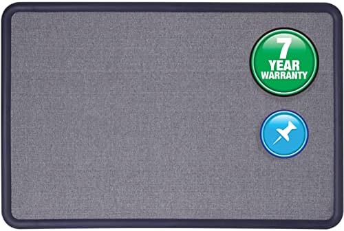 Quartet Contour Fabric Bulletin Board, 4' x 3', Blue Frame, Blue Fabr...