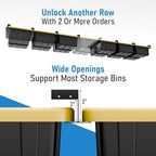 usa based overhead garage storage rack, connectable heavy, close-up detail