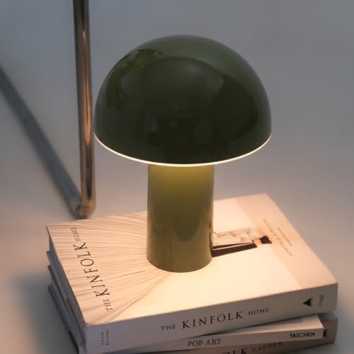 Brightech Celia Table Lamp – 10" Touch-Controlled Mushroom Accent Lamp, ...