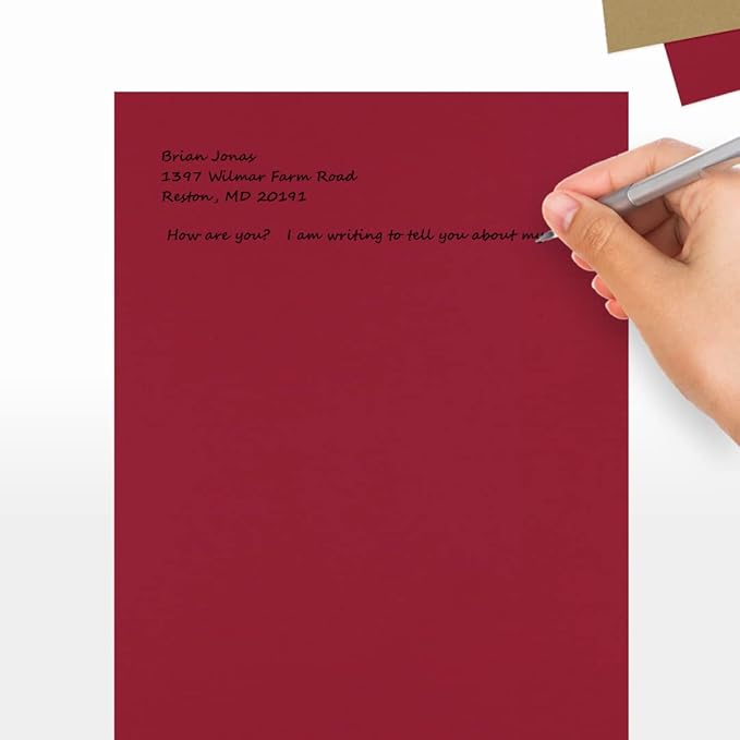 LUXPaper 8.5" x 11" Paper | Letter Size | Garnet Red | 80lb. Text | 1, 000 Qty - Image 5