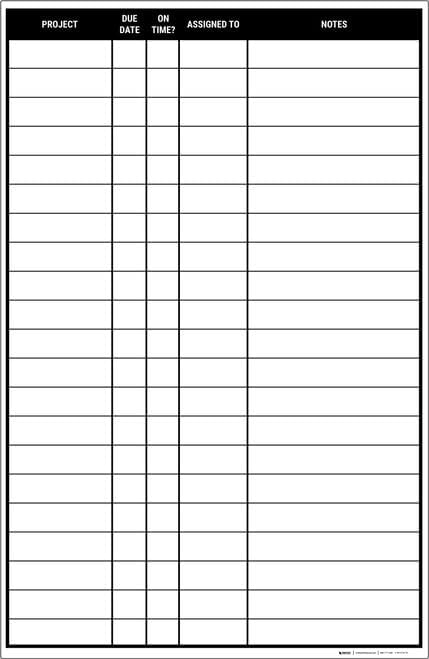 Project Planning Portrait Whiteboard 36" x 24" - Image 2