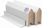 IDL Packaging Cardboard Edge Protector 2" x 2" x 12" (Pack of 50) - White Kraft Cardboard Corner Protectors for Shipping - V-Board Reinforced Pallet Edge Protector - Eliminates Shifting of Packaging | White Kraft Cardboard Corner Protectors for Shipping