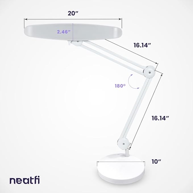 Neatfi XL 2, 200 Lumens LED Task Lamp, 4 Level Brightness, Desk Light - Image 8