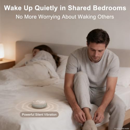 solacerise extra loud alarm clock vibrating bed shaker, close-up detail