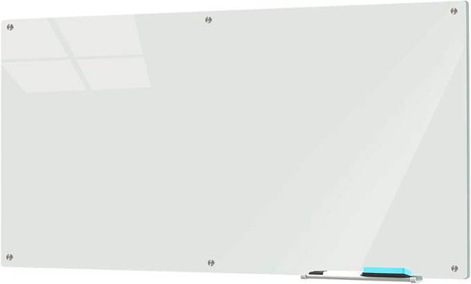 Glass Whiteboard 6' x 3', Magnetic Glass Dry Erase Board Frameless Wall Mounting - Image 7