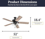 prominence home saybrook 52 inch farmhouse led indoor, close-up detail