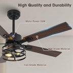 52" farmhouse ceiling fan with light, 6-speed dc on a desk or shelf