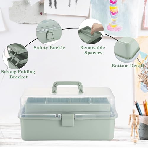 tackle box, 15-inch extra large art storage box, side view