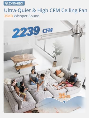 zmishibo 52 inch ceiling fans with lights, bend-resistant on a desk or shelf
