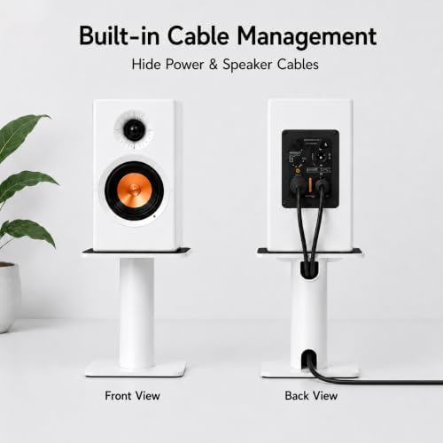Desktop Speaker Stands Pair for 5-8 Inch Studio Monitors & Bookshelf Spea...
