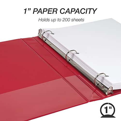 Samsill 1 Inch 3 Ring Binders, Made in USA, Economy Round Ring, 200 Sheet - Image 3