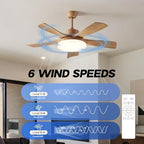 46 inch wood ceiling fan with remote, solid, close-up detail
