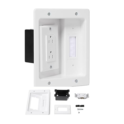 Wall Cable Concealer Management Kit, Recessed Outlet Behind TV by Unknown